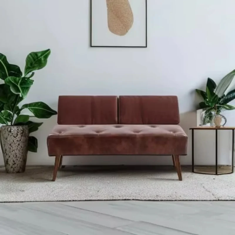 Modern Tufted 44-Inch Ottoman Bench with Leather Upholstery for Bedroom and Living Room - Image 5