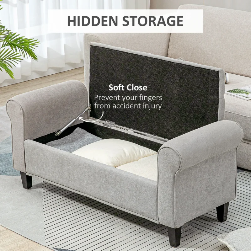 Modern Velvet Storage Ottoman Bench with Button Tufting for Bedroom and Living Room - Image 5