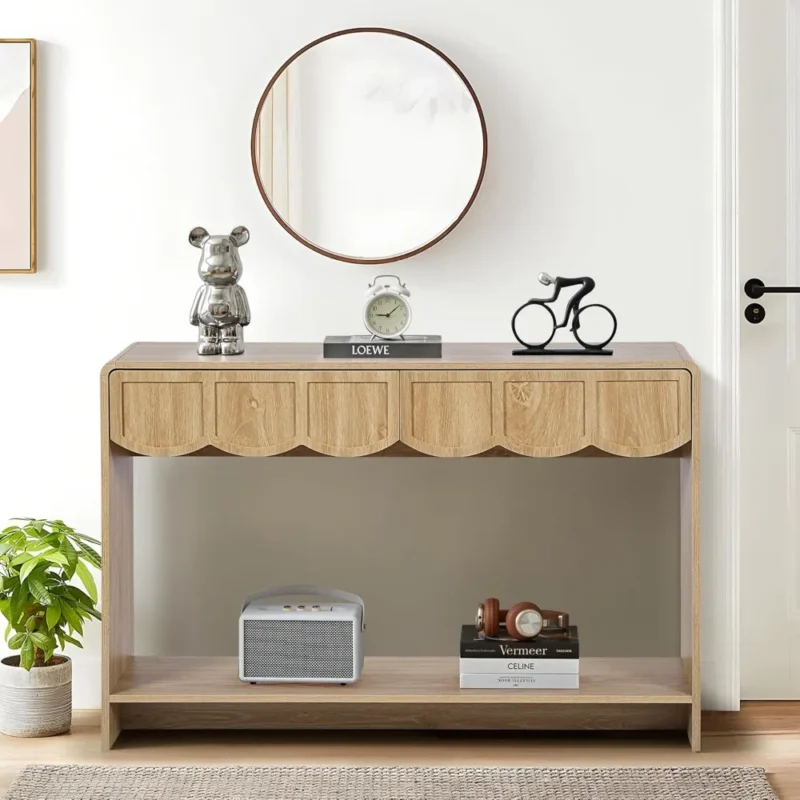 Mid-Century Modern Console Table with Storage Drawers for Entryway and Living Room - Image 5