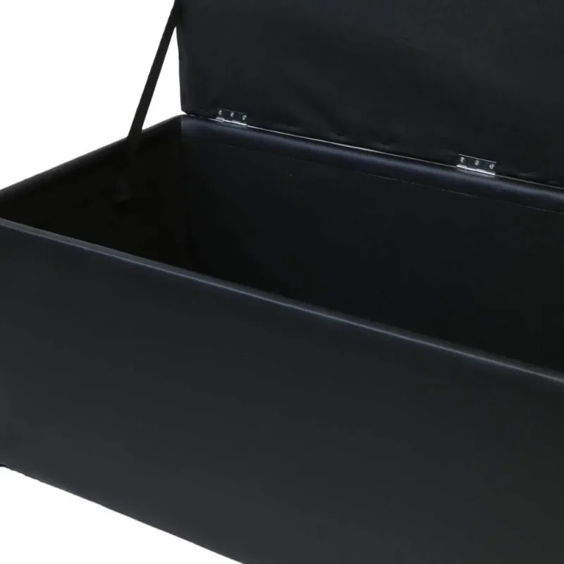 Modern PU Leather Storage Ottoman Set with Rectangle Bench and Cubes for Living Room - Image 3