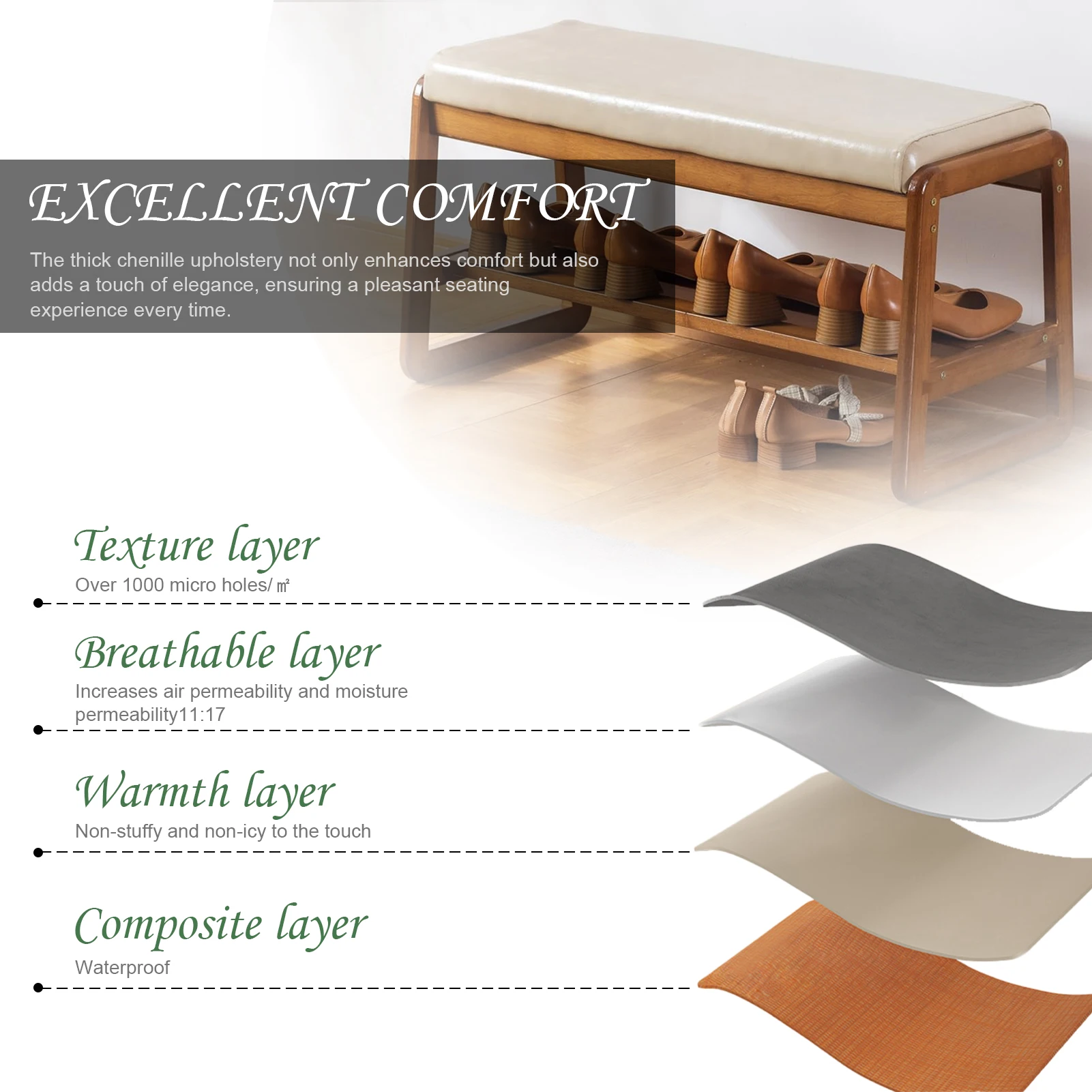 Sleek entryway bench with shoe storage for compact spaces