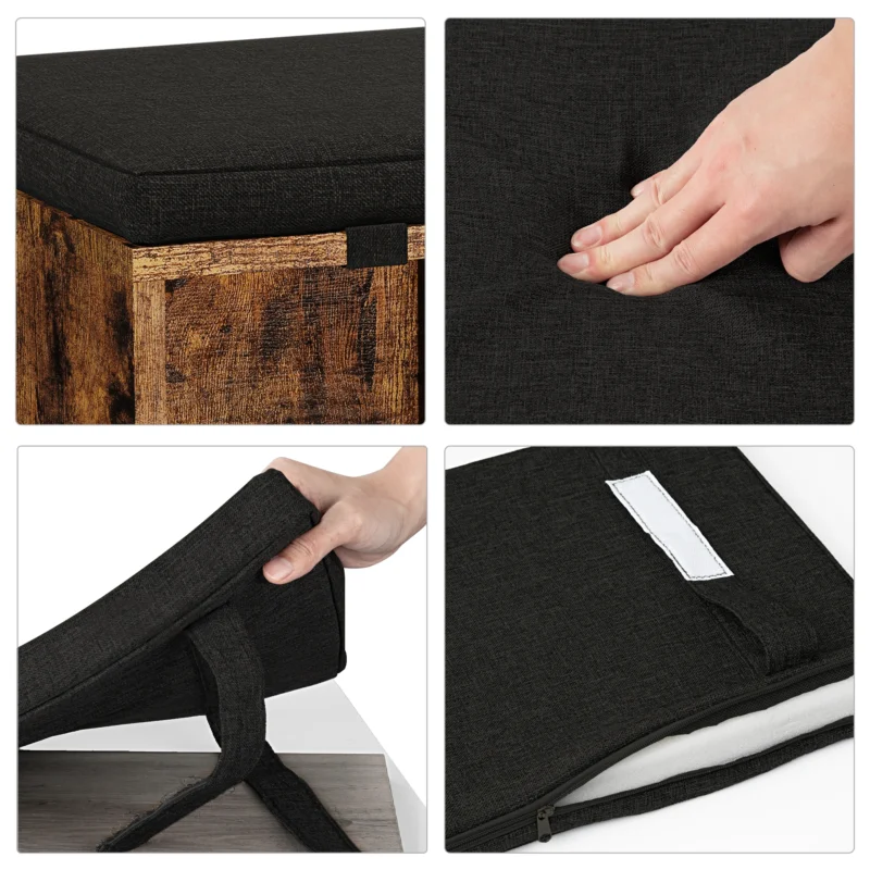 Modern Shoe Storage Bench with Cushion Seating for Entryway and Hallway - Image 5