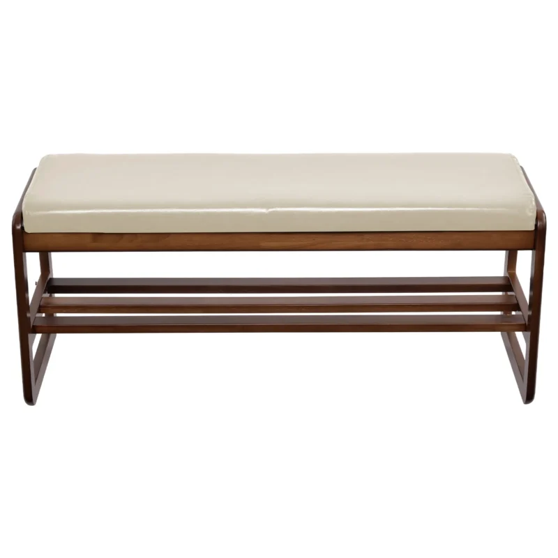 Modern Solid Wood Entryway Bench with Shoe Storage for Living Room and Hallway - Image 7