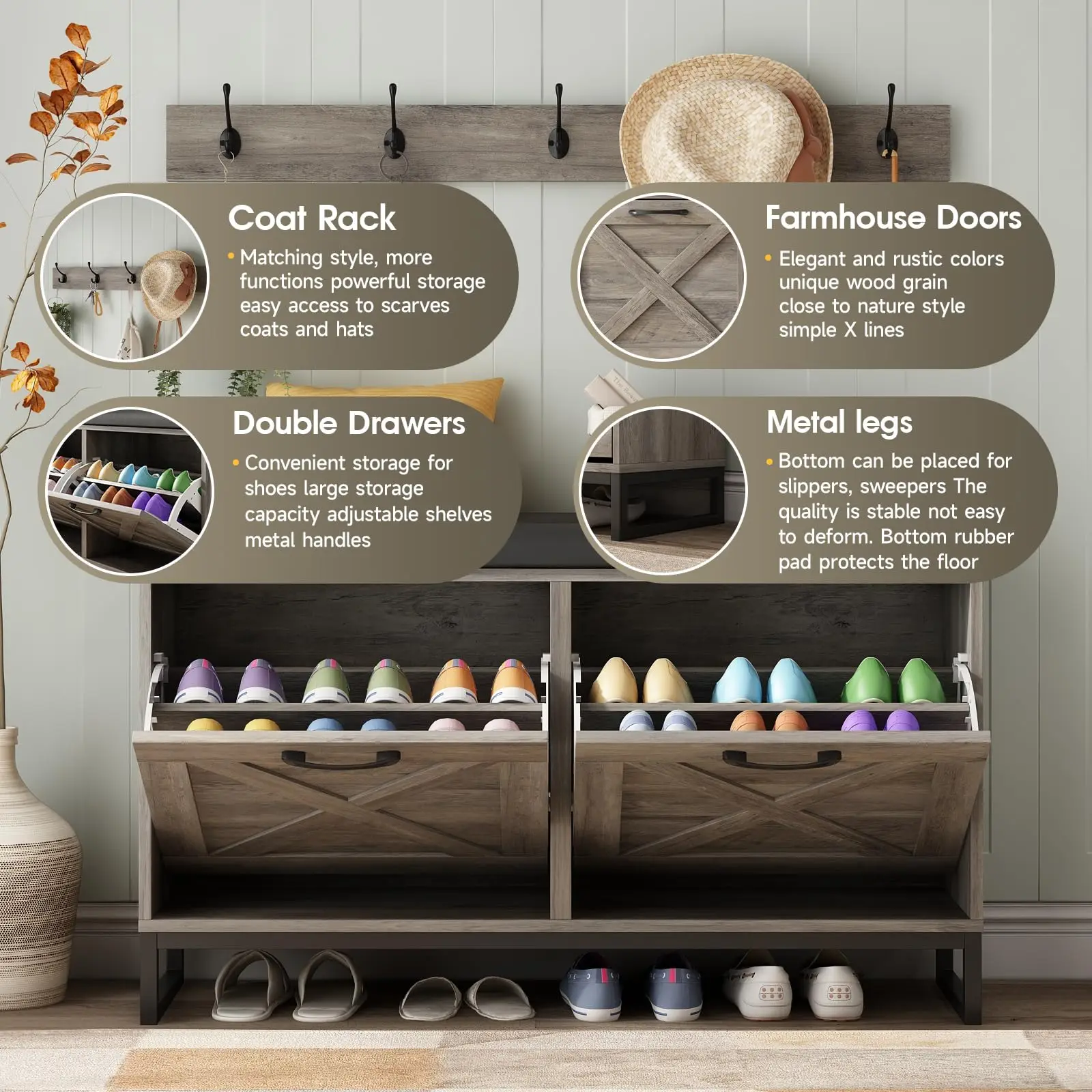 Cushioned hall tree bench showcasing comfort and functional design