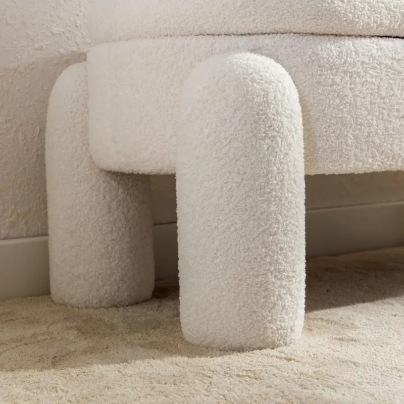 Modern Sherpa Upholstered Storage Bench with Hidden Compartment for Entryway and Living Room - Image 5