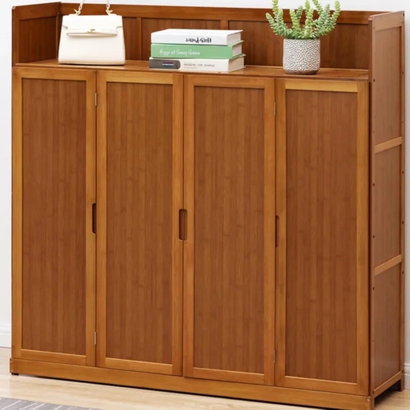Modern Bamboo Entryway Shoe Cabinet with 7-Tier Storage for 36-40 Pairs - Image 5