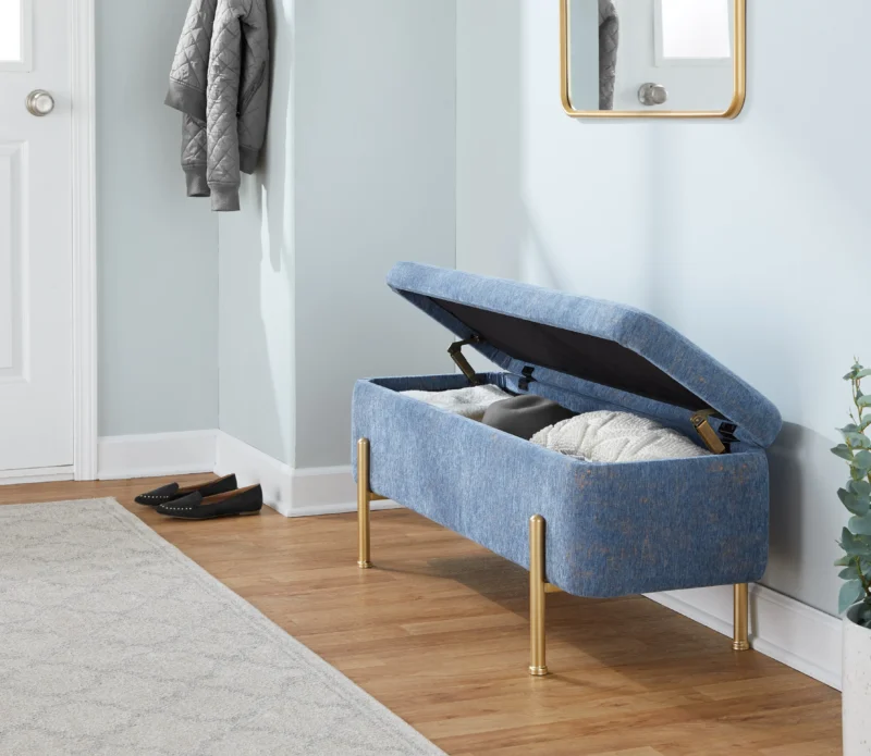 Modern Upholstered Storage Bench with Hidden Compartment for Entryway and Bedroom - Image 3