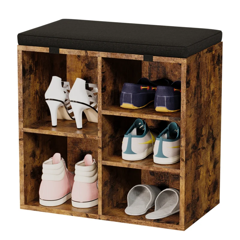 Modern Shoe Storage Bench with Cushion Seating for Entryway and Hallway - Image 6