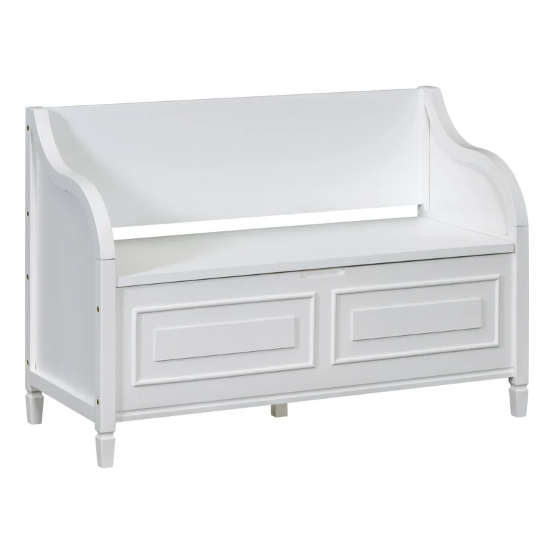 Rustic Wooden Entryway Bench with Shoe Storage and Cushioned Seat - Image 8