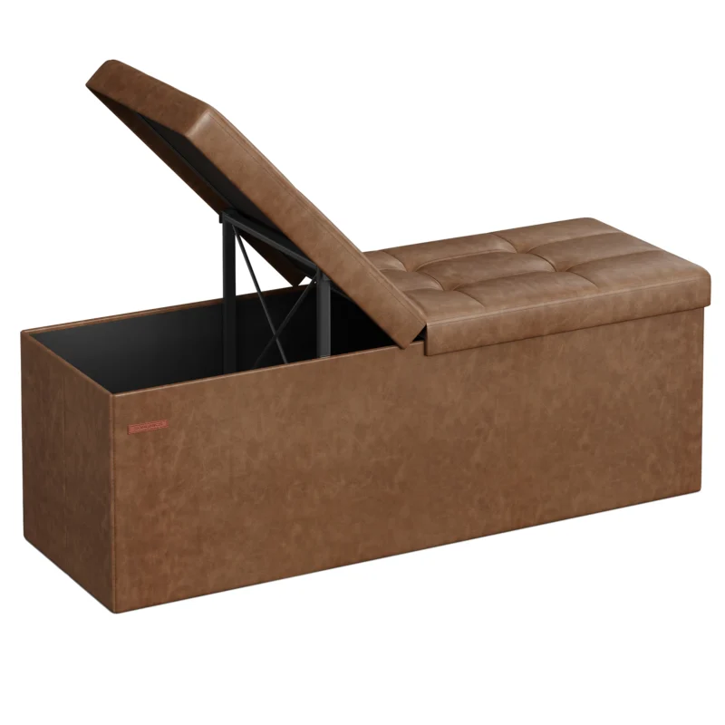 Modern Folding Storage Ottoman Bench with 660 lb Capacity for Living Room - Image 7
