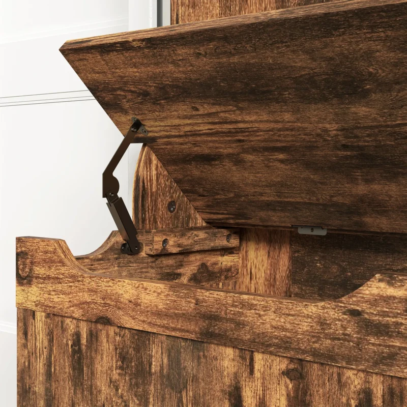 Modern Rustic Hall Tree with Storage Bench and Coat Rack for Entryway - Image 6