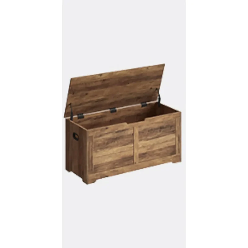 Modern Wooden Storage Bench with Safety Hinges for Entryway and Bedroom - Image 5