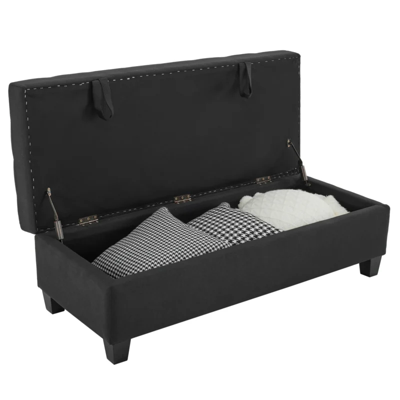 Large Tufted Storage Ottoman Bench with Hidden Storage for Bedroom and Entryway - Image 5