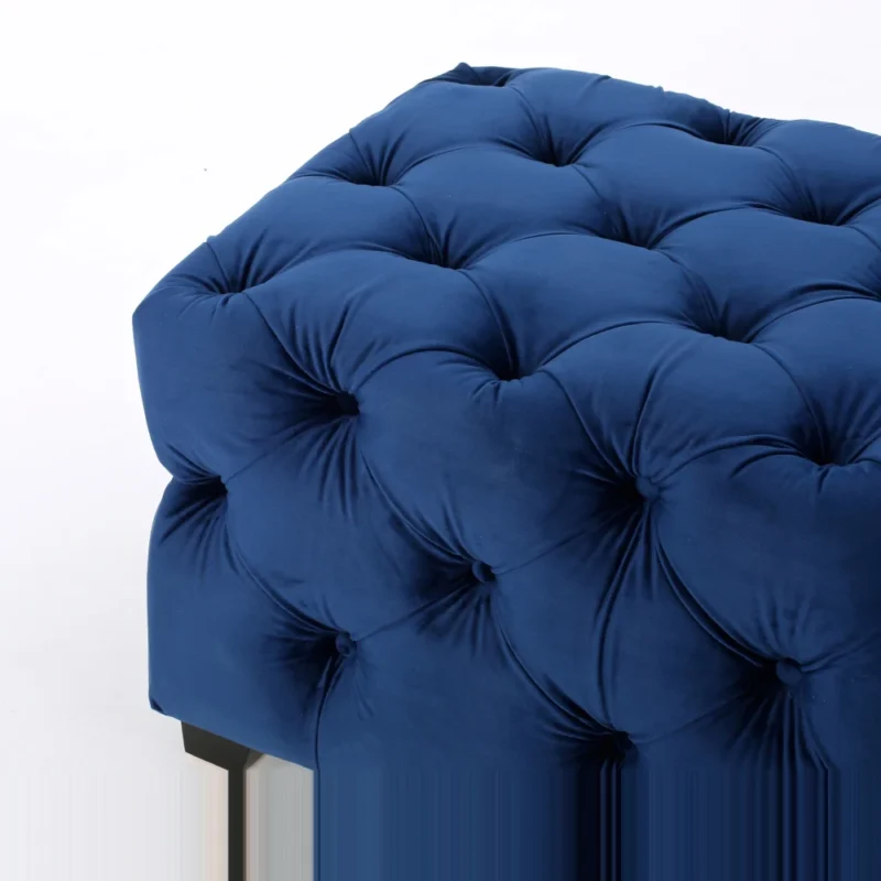 Modern Velvet Storage Ottoman Bench with Button Tufting for Entryway and Living Room - Image 5
