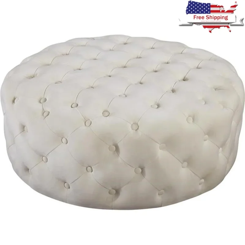 Modern Velvet Ottoman Storage Bench with Deep Tufting for Bedroom and Living Room
