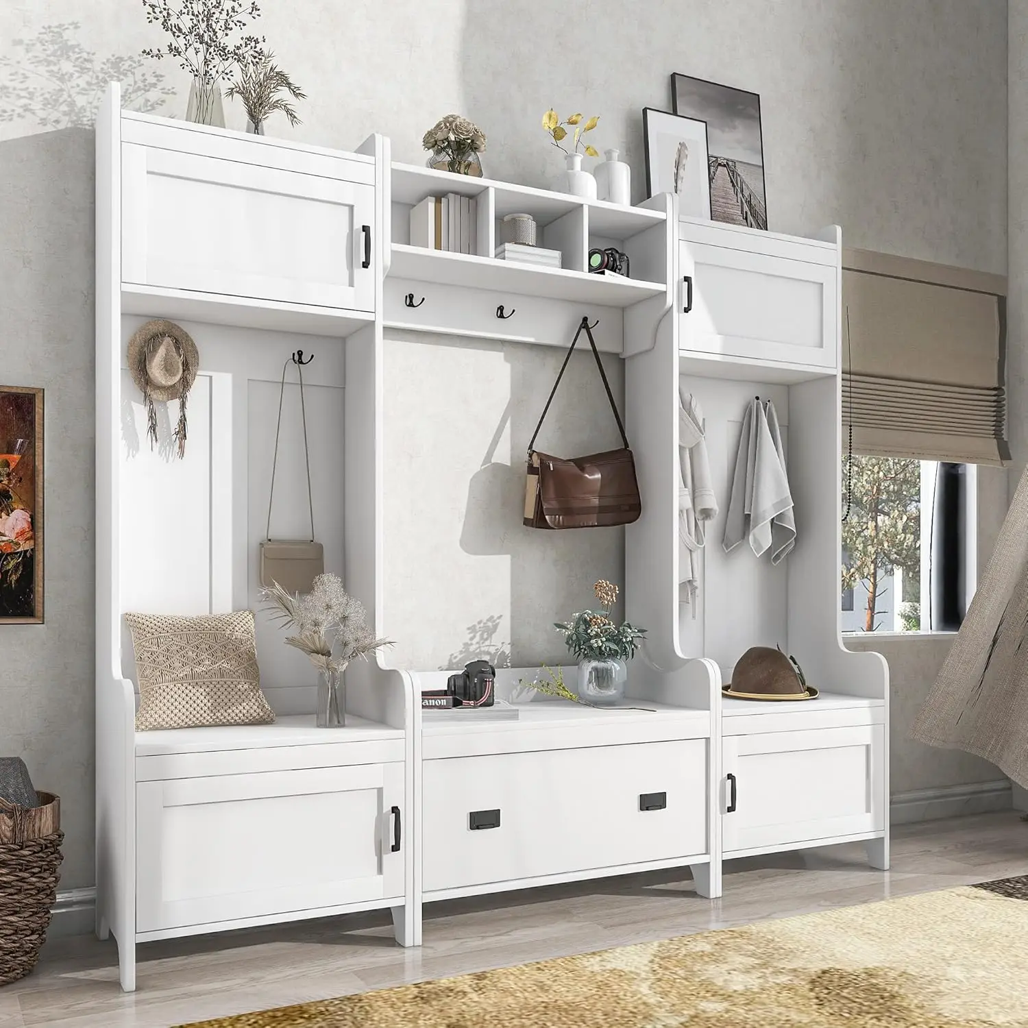 Hall Trees & Coat Rack Benches