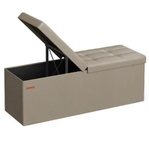 Modern Folding Storage Ottoman Bench with 660 lb Capacity for Living Room