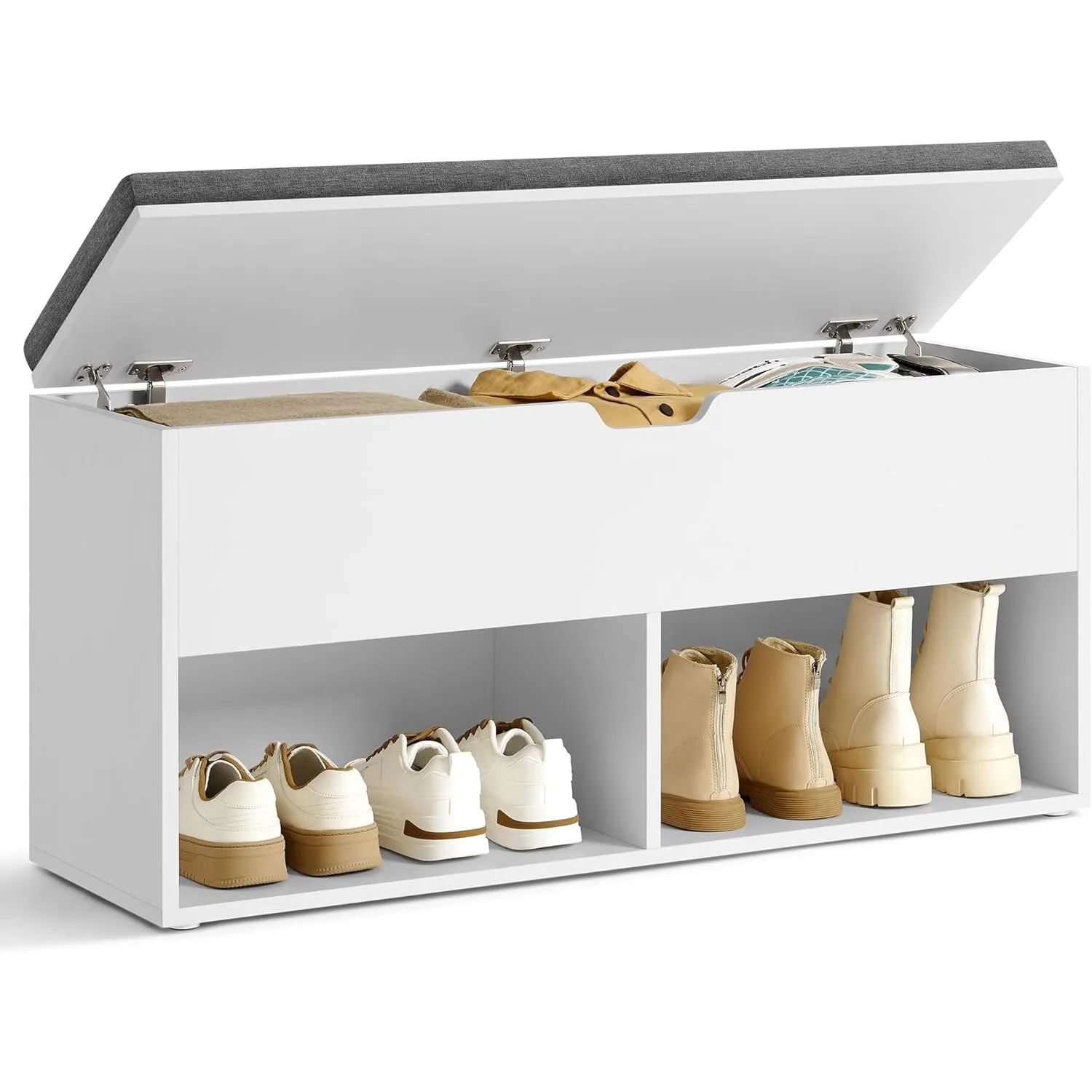 Entryway Bench with Shelf Storage