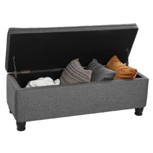 Modern Tufted Storage Ottoman Bench with Hidden Storage for Entryway and Bedroom