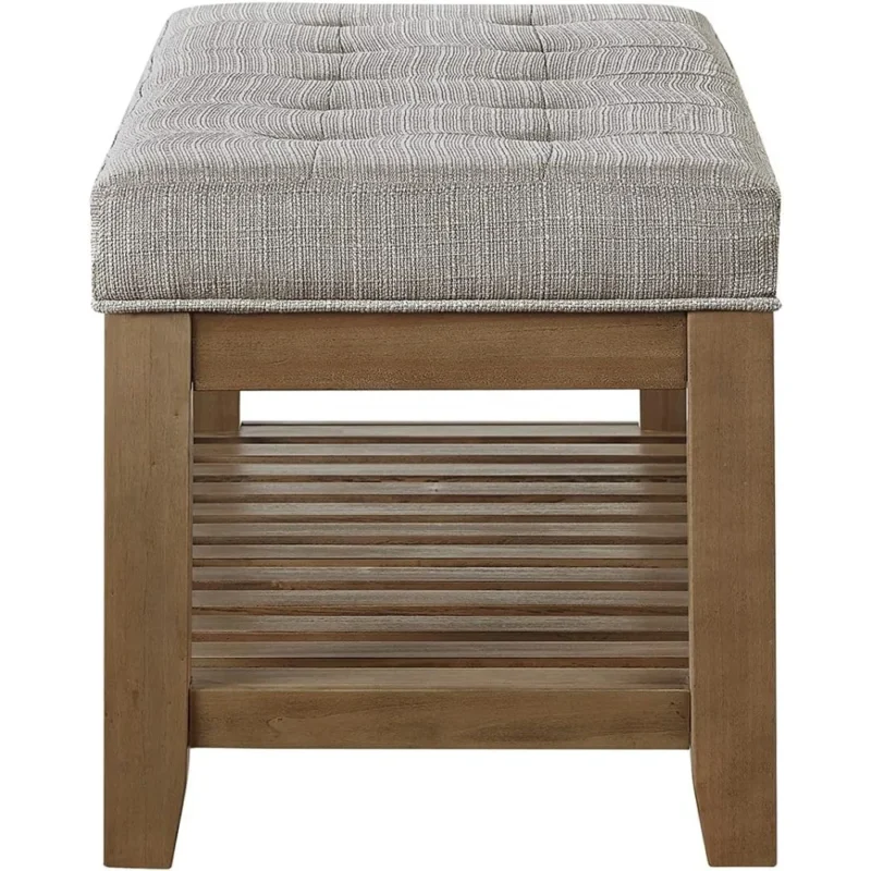 Modern Upholstered Entryway Bench with Storage Shelf for Living Room and Hallway - Image 6