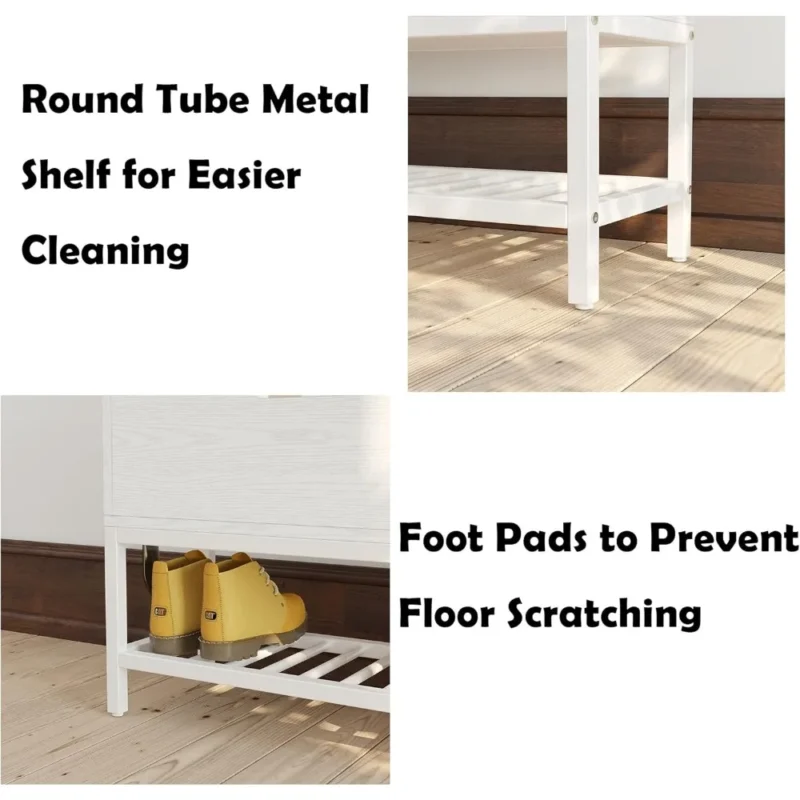Modern Wooden Entryway Bench with Flip Top Storage and Drawers for Mudroom Organization - Image 6