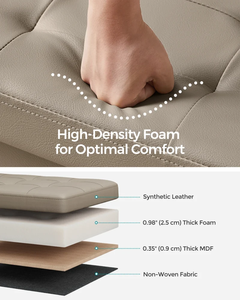 Modern Folding Storage Ottoman Bench with 660 lb Capacity for Living Room - Image 3