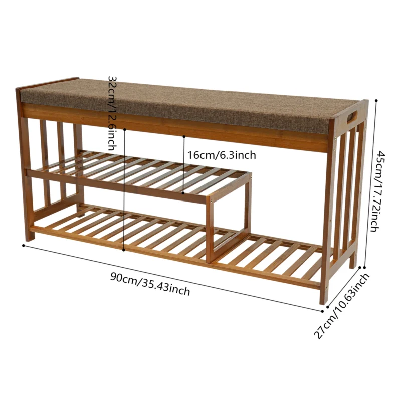 Modern MDF Entryway Bench with 3 Drawers and Shoe Storage for Hallway - Image 7