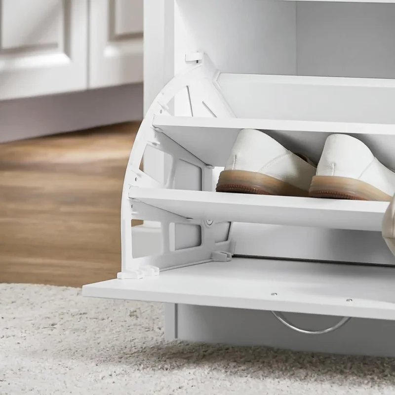 Slim Entryway Bench with Shoe Storage Cabinet and Lift-Top Cushioned Seat - Image 6