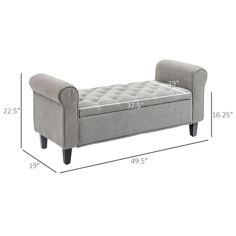 Modern Velvet Storage Ottoman Bench with Button Tufting for Bedroom and Living Room - Image 4