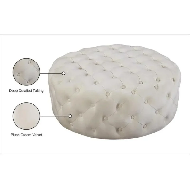 Modern Velvet Ottoman Storage Bench with Deep Tufting for Bedroom and Living Room - Image 4