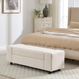 Modern Linen Storage Ottoman Bench with Large Capacity for Bedroom and Entryway