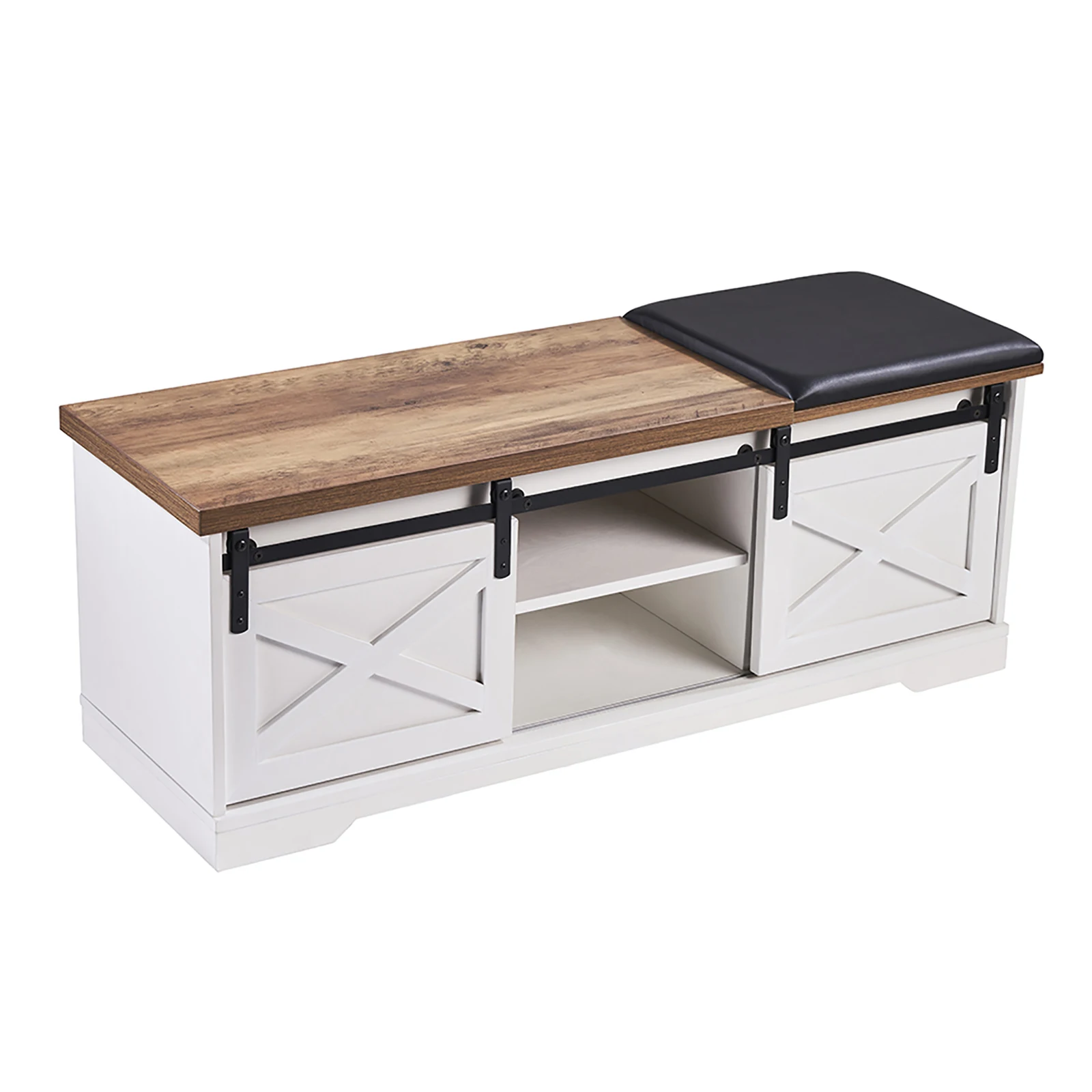 Space-saving storage bench with hidden shoe compartments for apartment foyers