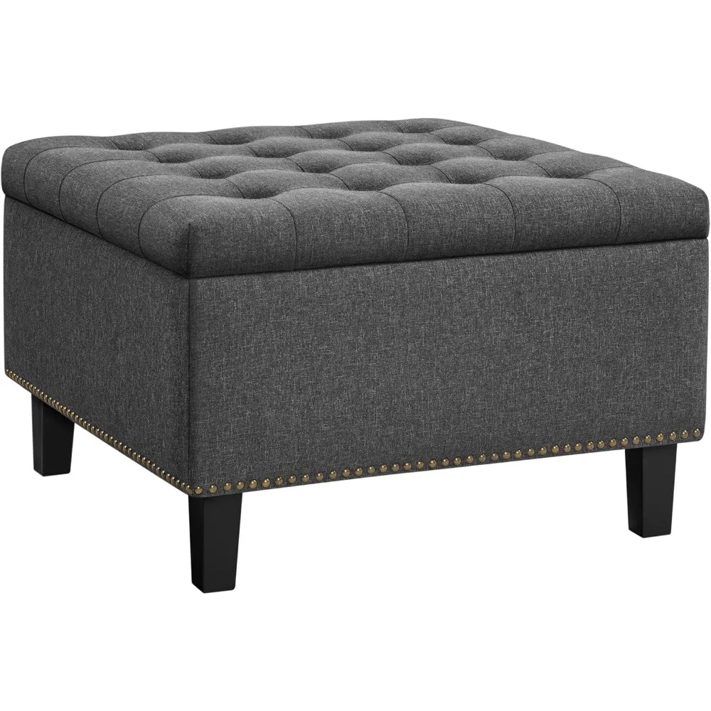 Versatile storage ottoman bench with padded seat and hidden compartment for shoes