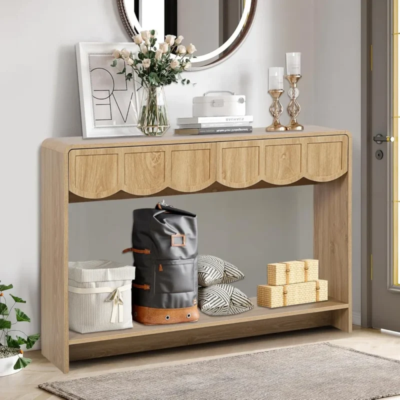 Mid-Century Modern Console Table with Storage Drawers for Entryway and Living Room - Image 6