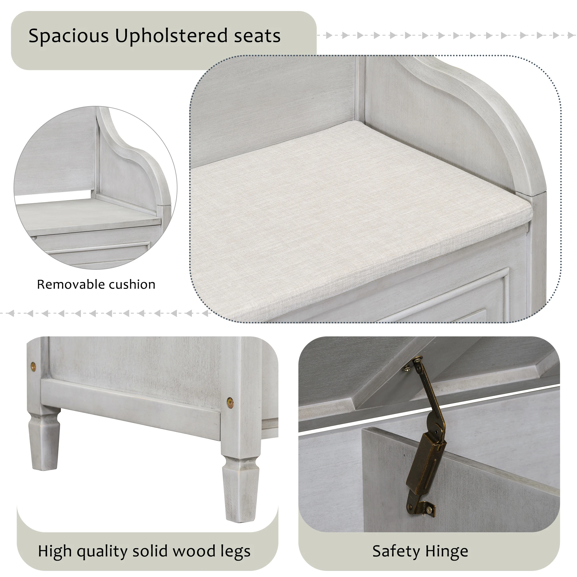 Rustic wooden entryway bench with convenient shoe storage and cushioned seat