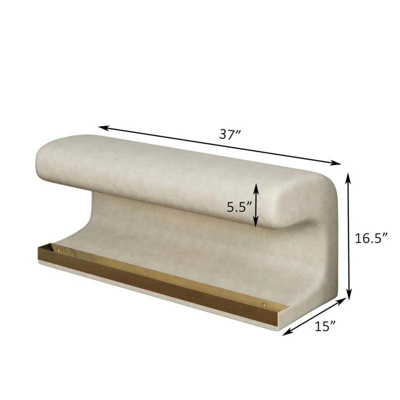 Modern Upholstered Entryway Bench with LED Sensor Light for Bedroom and Living Room - Image 5