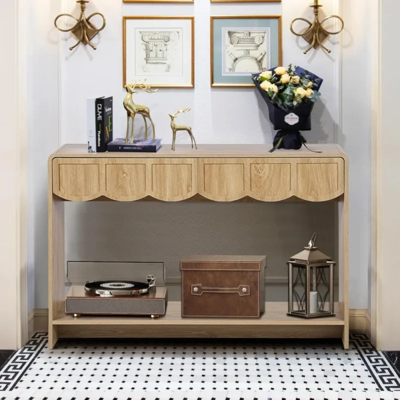 Mid-Century Modern Console Table with Storage Drawers for Entryway and Living Room - Image 4