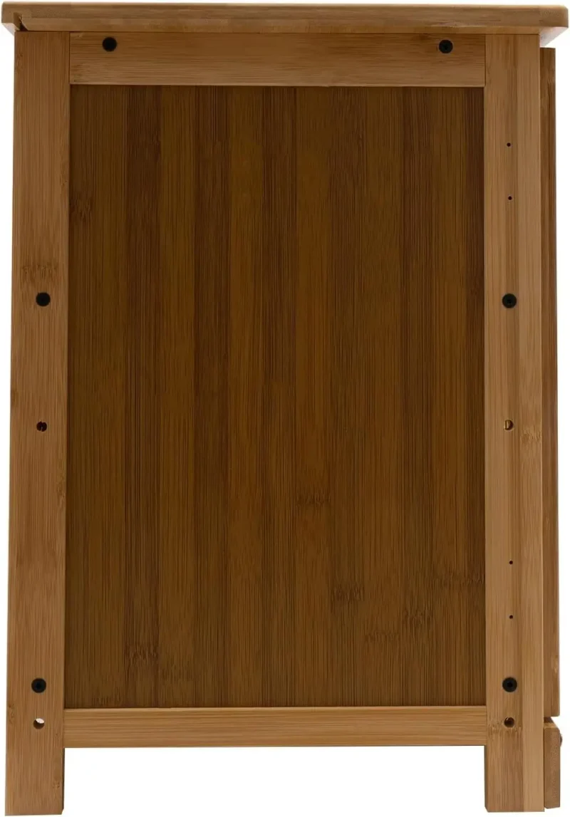 Modern Bamboo Entryway Bench with 3-Door Shoe Storage for Hallway and Living Room - Image 6