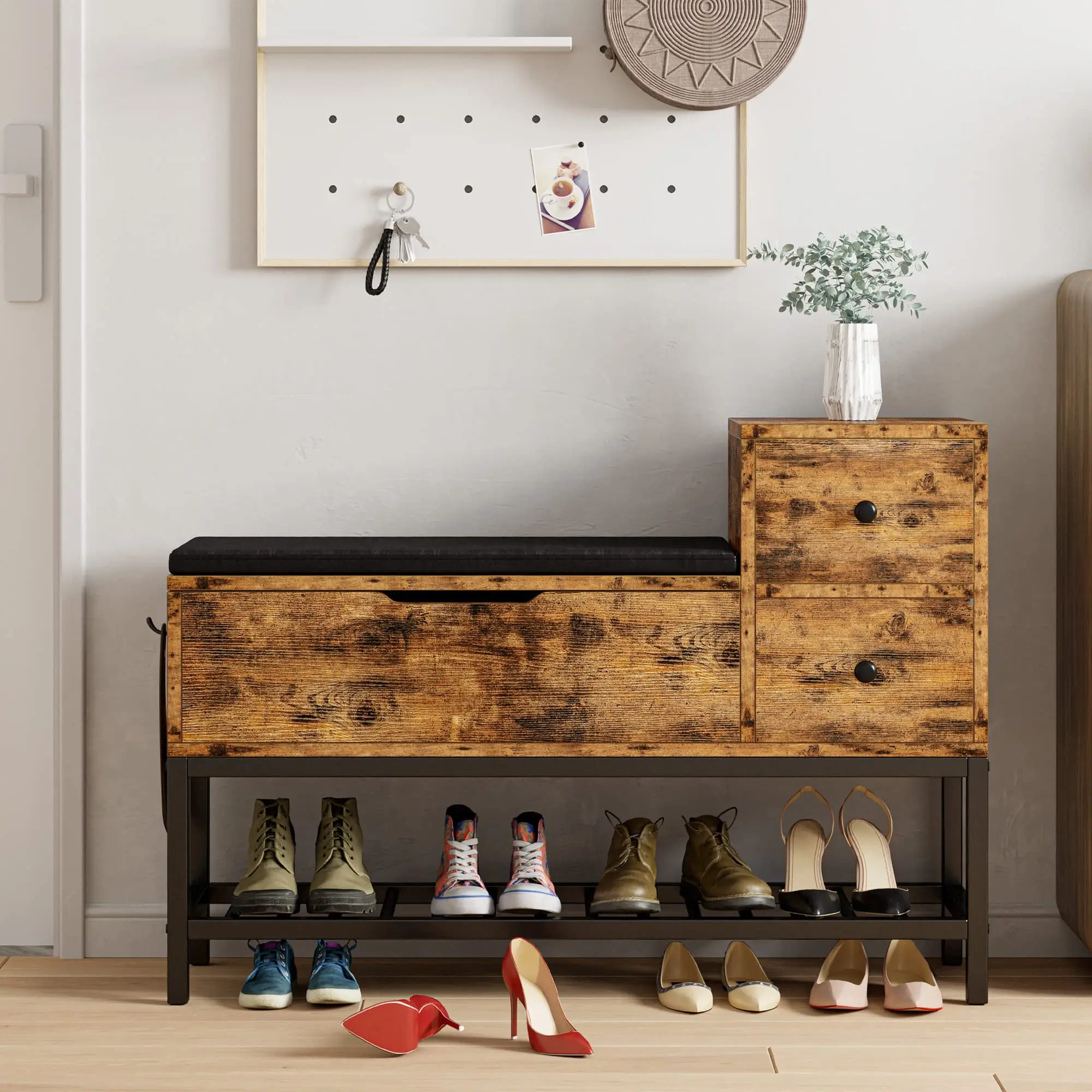Entryway Bench with Drawers