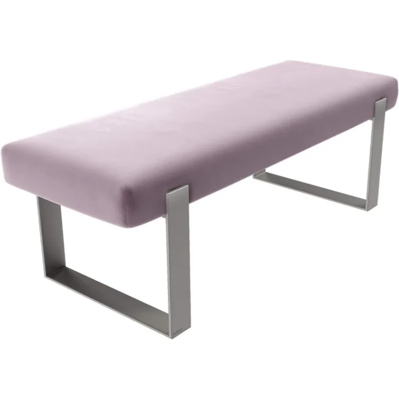 Modern Velvet Entryway Bench with Brushed Nickel Frame for Bedroom and Hallway - Image 4
