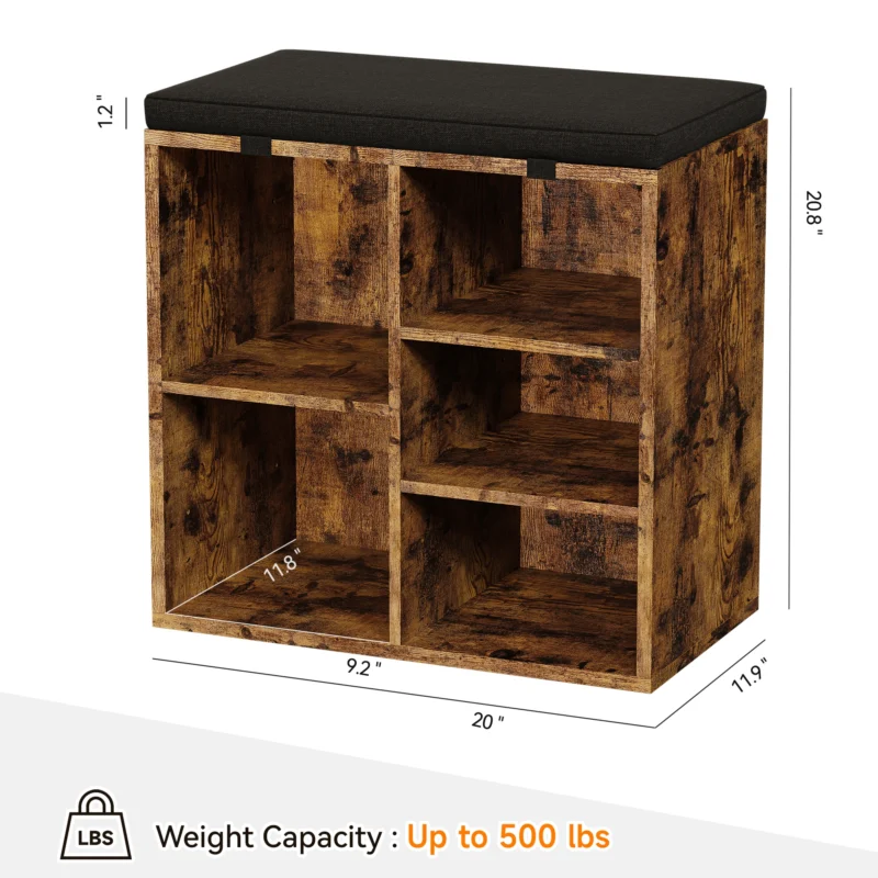 Modern Shoe Storage Bench with Cushion Seating for Entryway and Hallway - Image 3