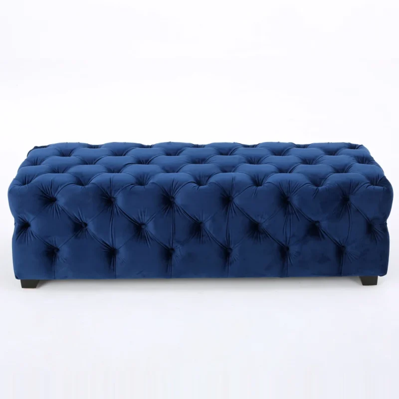 Modern Velvet Storage Ottoman Bench with Button Tufting for Entryway and Living Room - Image 3