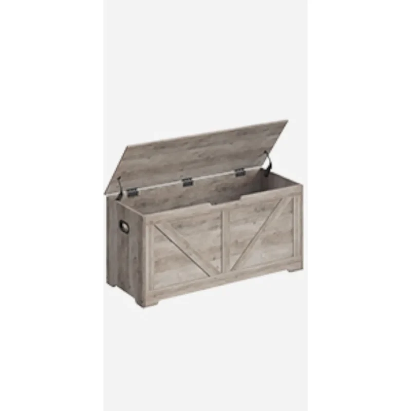 Modern Wooden Storage Bench with Safety Hinges for Entryway and Bedroom - Image 4