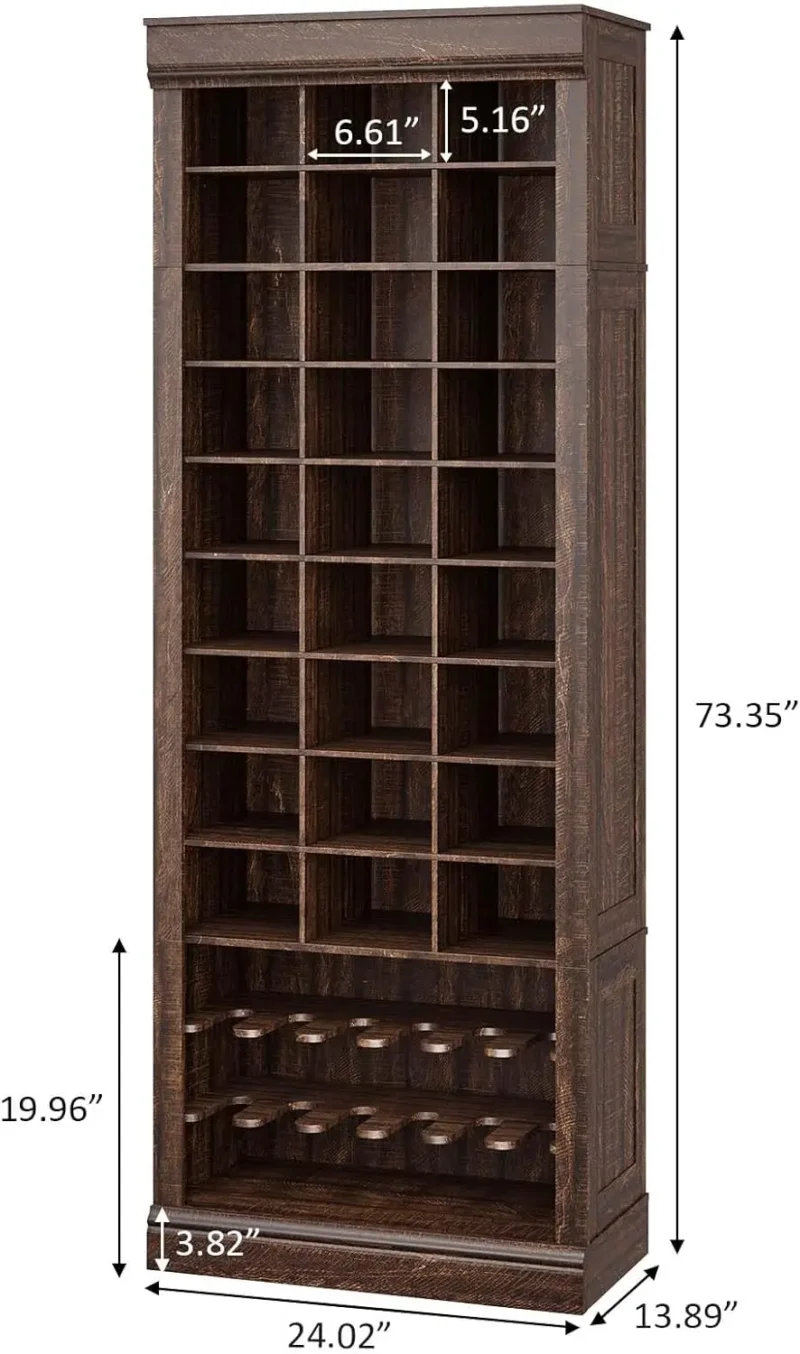 Modern 10-Tier Tall Entryway Shoe Storage Cabinet with 27 Cubbies for Boots and Footwear