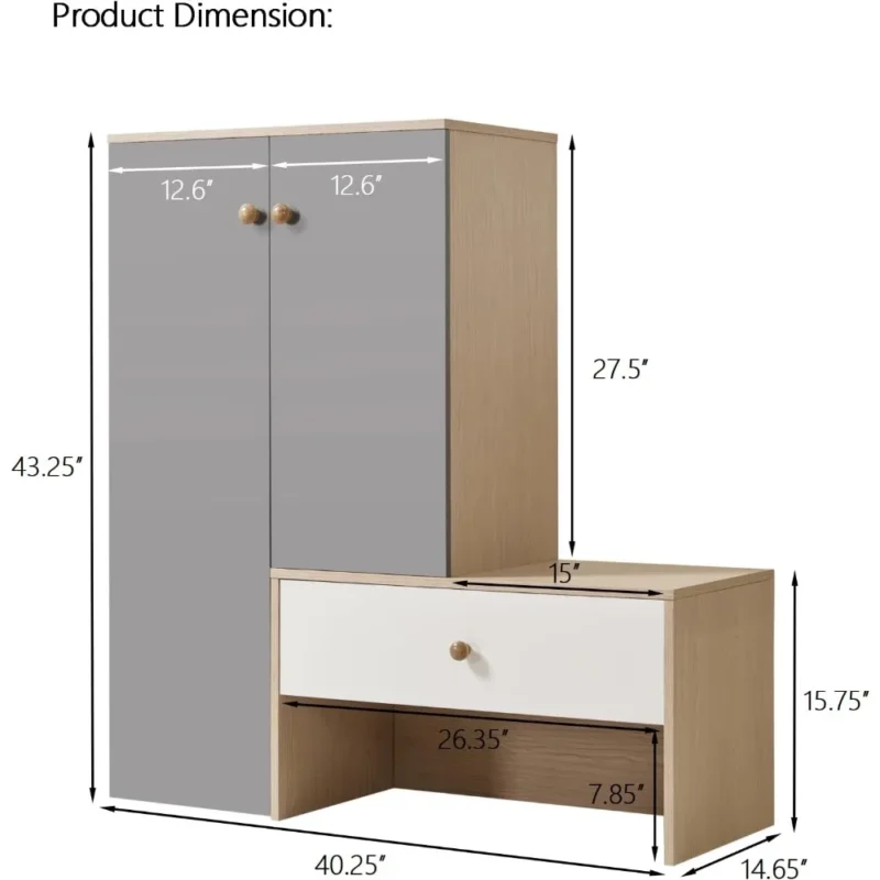 Modern Engineered Wood Entryway Shoe Storage Cabinet with Adjustable Shelves for Hallway - Image 2