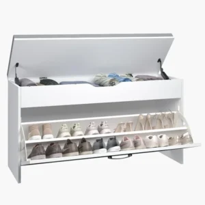 Modern Padded Entryway Shoe Storage Bench with Flip Top for Home Organization