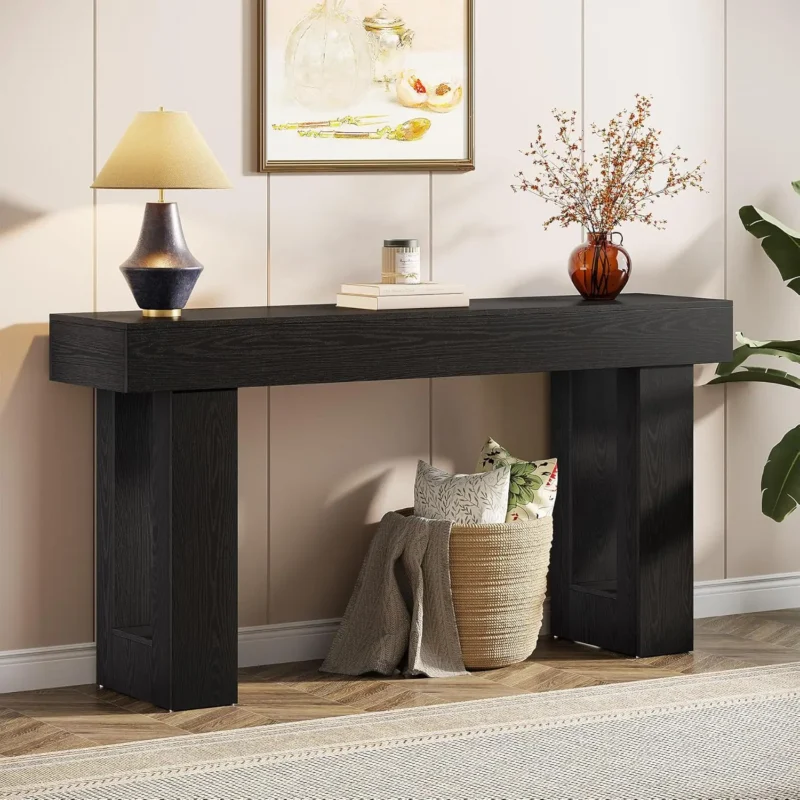 Modern Farmhouse 63-Inch Console Table with Rectangular Top for Entryway and Living Room - Image 7
