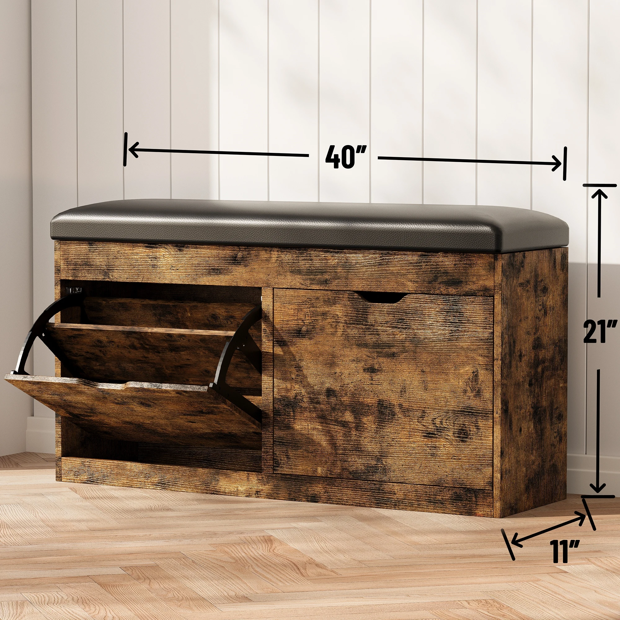 Modern storage bench with lift-top design for hidden organization
