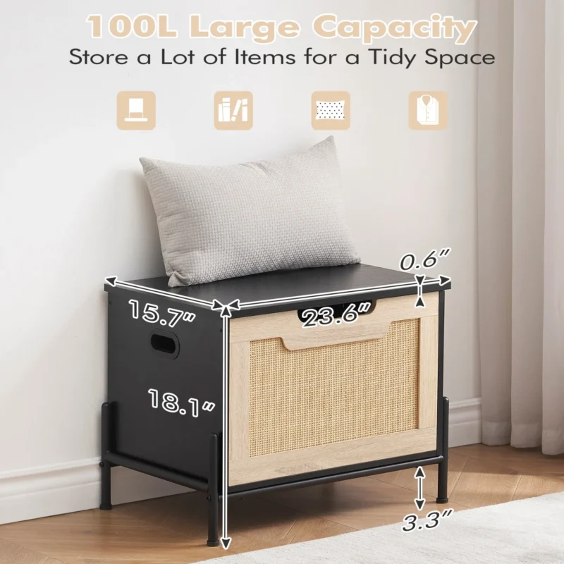 Modern Storage Bench with Hidden Compartment for Entryway and Living Room - Image 5