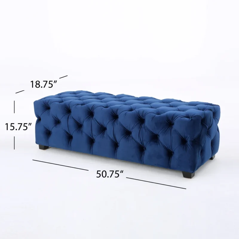 Modern Velvet Storage Ottoman Bench with Button Tufting for Entryway and Living Room - Image 4